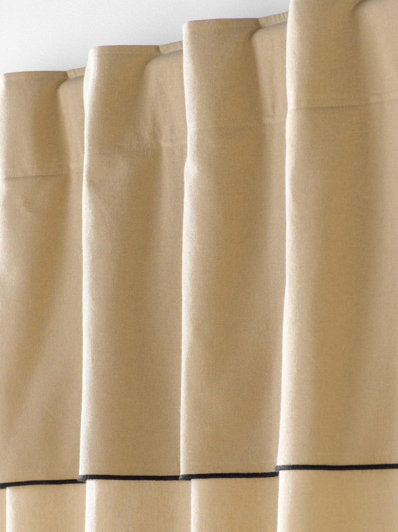 Cortina transparente com laços ocultos Bege - Kiabi