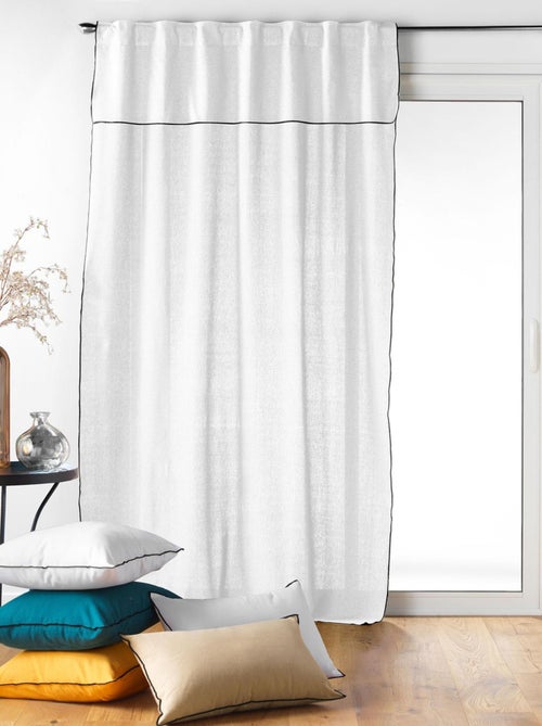 Cortina transparente com laços ocultos - Kiabi