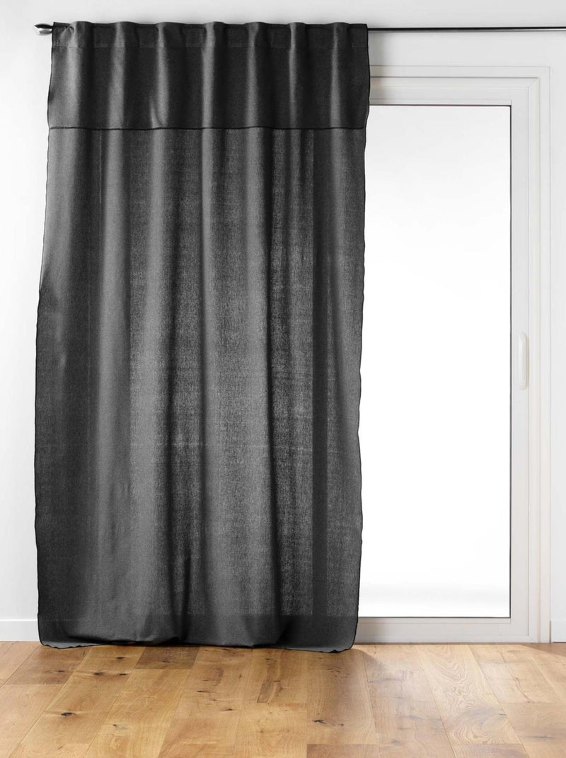 Cortina transparente com laços ocultos Cinza antracite - Kiabi