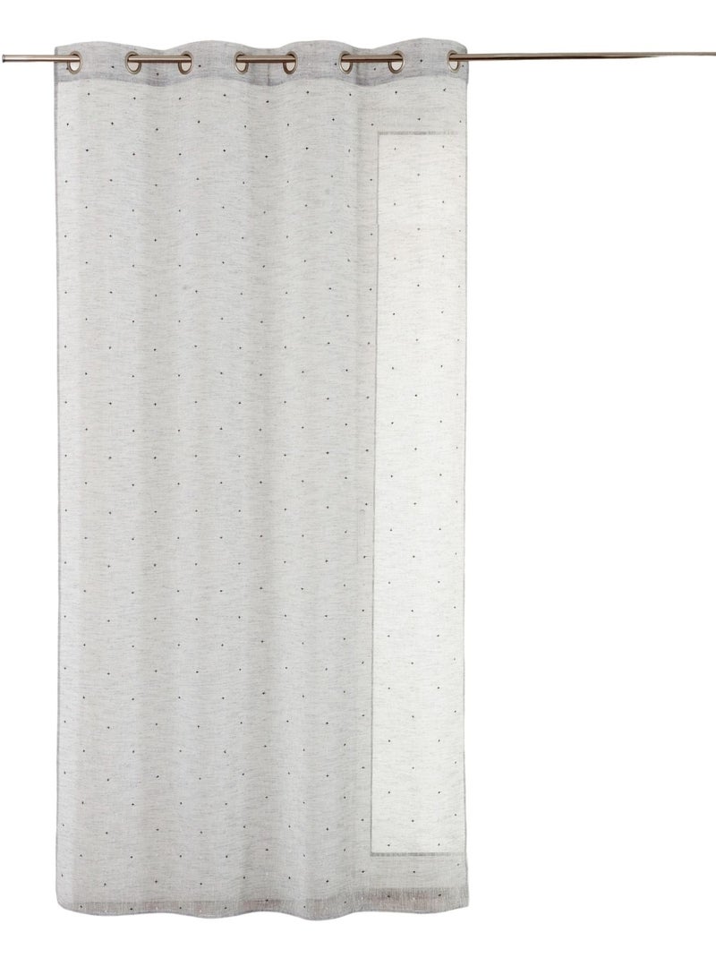 Cortina transparente com motivos de pequenas cruzes Cinza claro - Kiabi