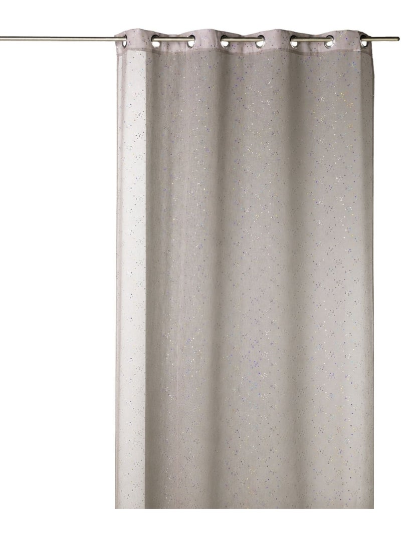 Cortina transparente com padrão de pequenos pontos coloridos Bege - Kiabi