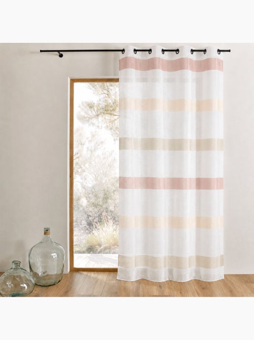 Cortina transparente com riscas horizontais, de estilo sóbrio - Kiabi
