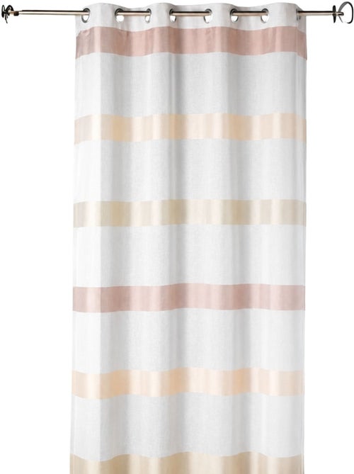 Cortina transparente com riscas horizontais, de estilo sóbrio - Kiabi