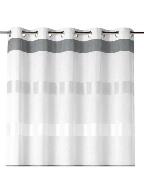 Cortina transparente com riscas horizontais, de estilo sóbrio - Kiabi