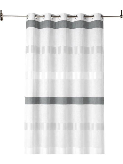 Cortina transparente com riscas horizontais, de estilo sóbrio - Kiabi