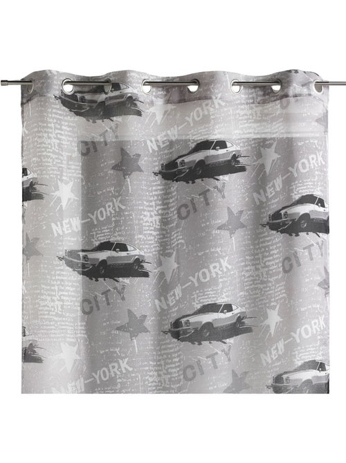 Cortina transparente estampada com motivos de nova iorque, pronta a colocar - Kiabi