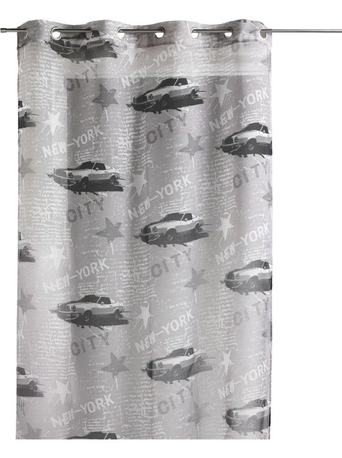 Cortina transparente estampada com motivos de nova iorque, pronta a colocar - Kiabi