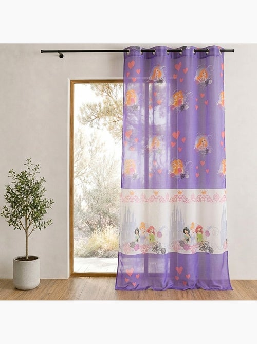 Cortina transparente estampada com motivos de princesas - Kiabi
