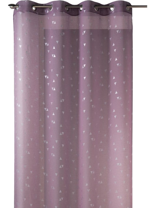 Cortina transparente estampada com pequenos triângulos prateados - Kiabi