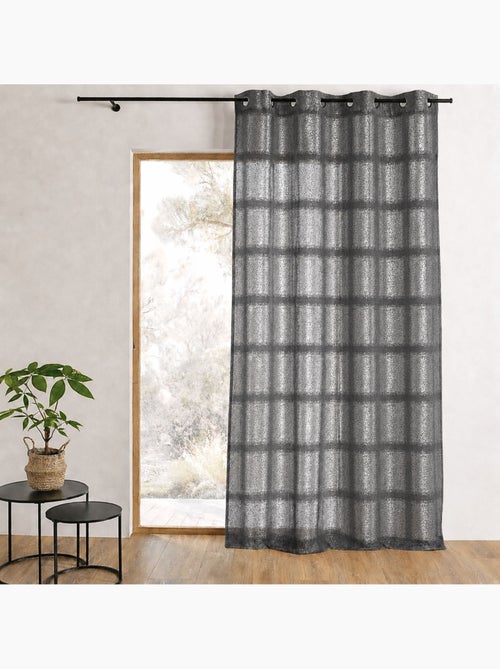 Cortina transparente estampada com reflexos prateados - Kiabi Cortina transparente estampada com reflexos prateados - Kiabi
