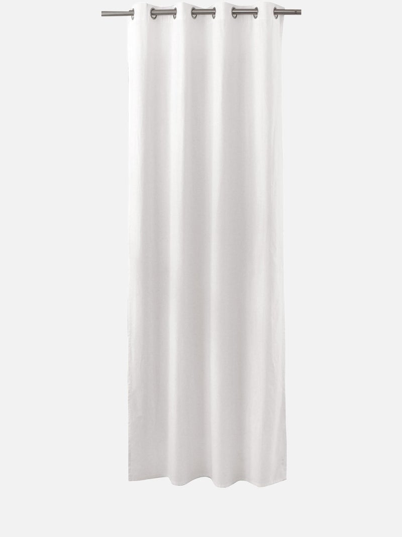 Cortinado com ilhós em puro algodão Branco - Kiabi