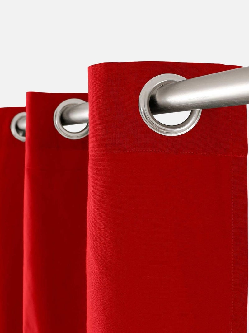 Cortinado com ilhós em puro algodão Vermelho - Kiabi