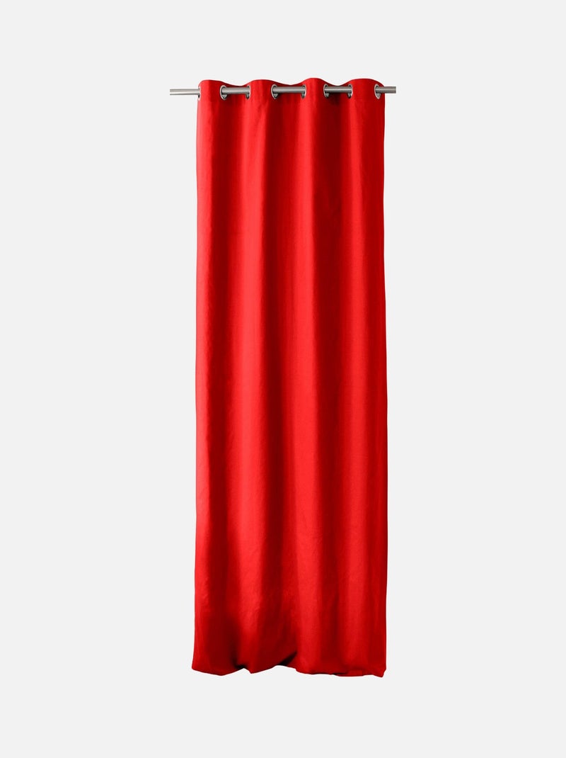 Cortinado com ilhós em puro algodão Vermelho - Kiabi