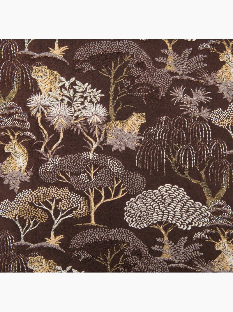 Cortinado jacquard opaco com motivo de tigre japonizante, elegante e exótico Castanho - Kiabi