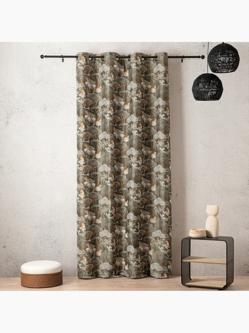 Cortinado jacquard opaco com motivo de tigre japonizante, elegante e exótico - Kiabi Cortinado jacquard opaco com motivo de tigre japonizante, elegante e exótico - Kiabi