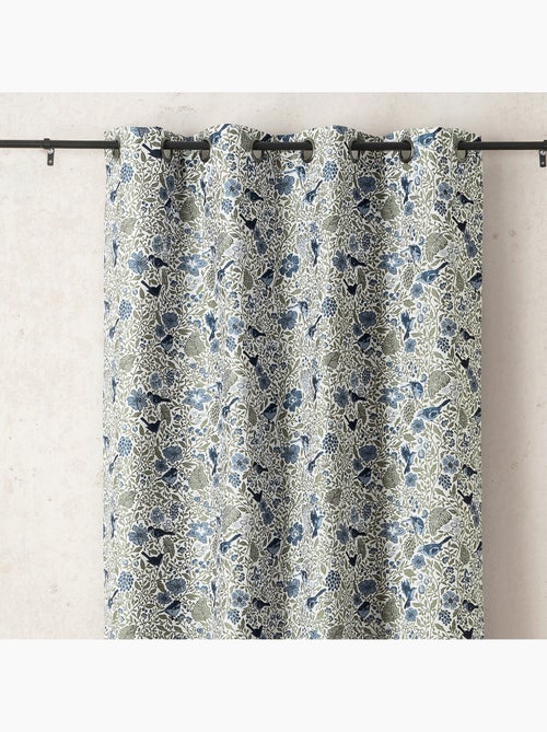 Cortinado jacquard policotão com padrões florais e pássaros, 8 ilhós - Kiabi Cortinado jacquard policotão com padrões florais e pássaros, 8 ilhós - Kiabi