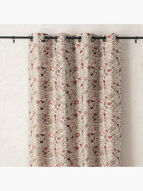 Cortinado jacquard policotão com padrões florais e pássaros, 8 ilhós - Kiabi Cortinado jacquard policotão com padrões florais e pássaros, 8 ilhós - Kiabi