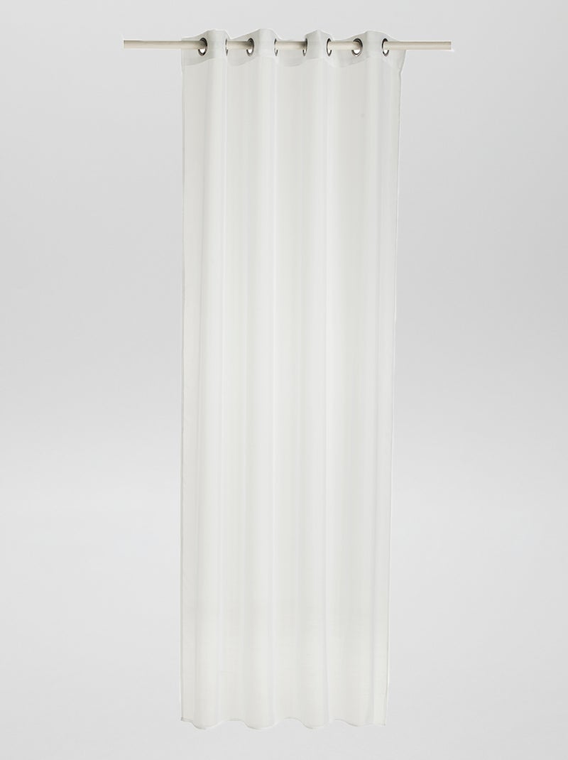 Cortinado liso com ilhoses Branco - Kiabi