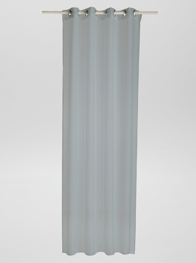 Cortinado liso com ilhoses Cinza - Kiabi
