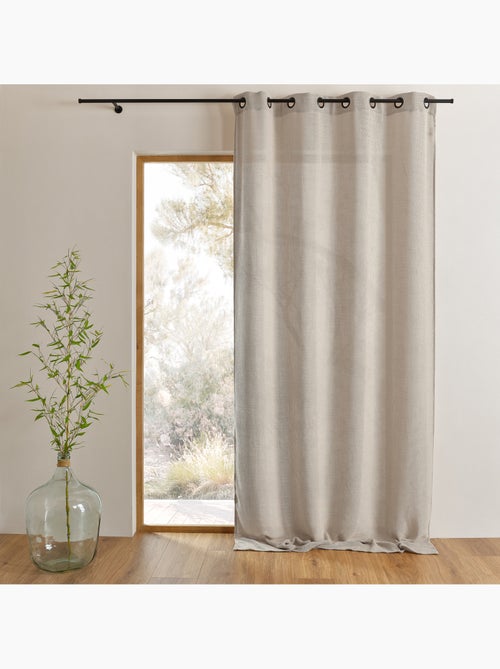 Cortinado liso opaco com ilhós - Kiabi