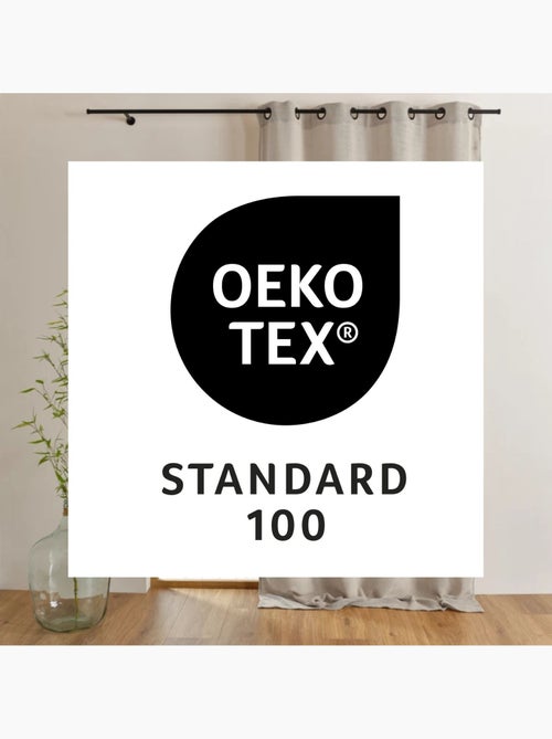 Cortinado liso opaco com ilhós - Kiabi
