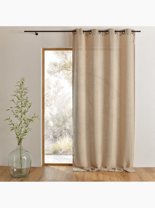 Cortinado liso opaco com ilhós - Kiabi