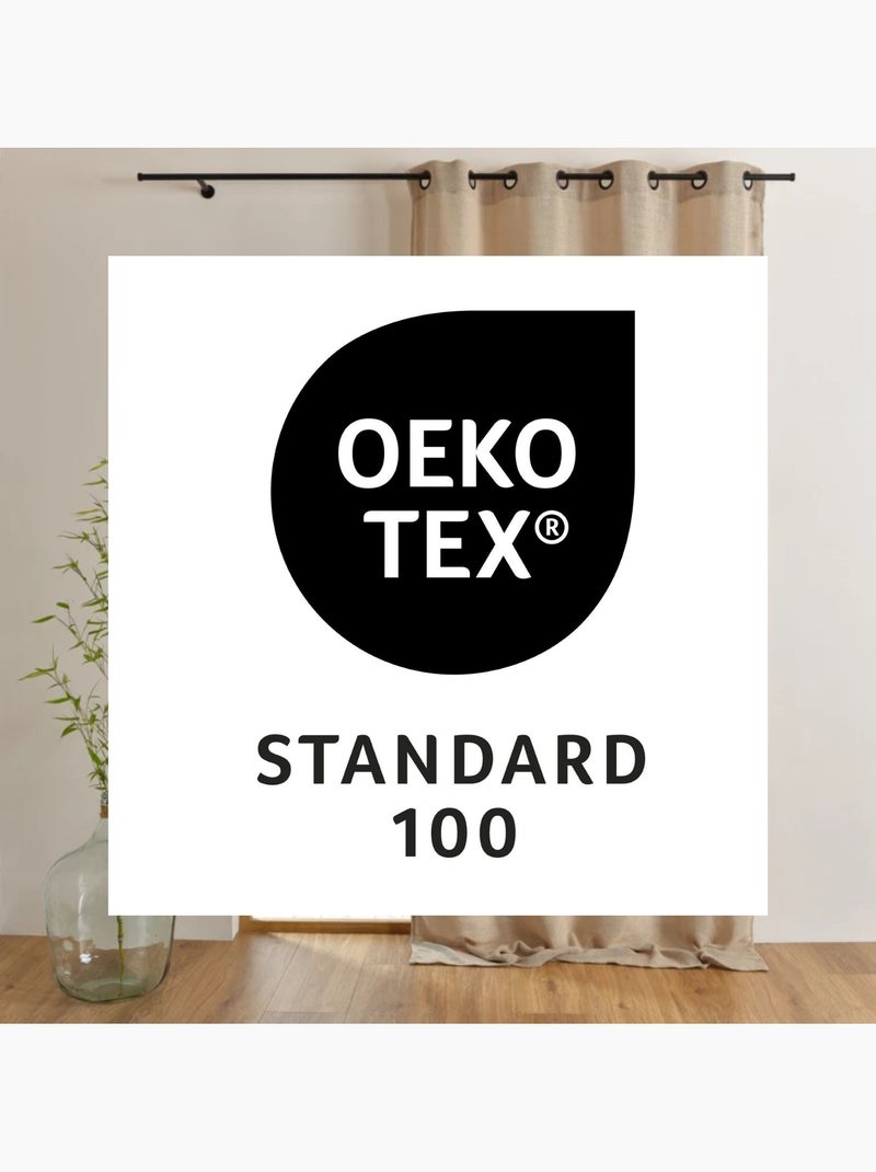 Cortinado liso opaco com ilhós Bege - Kiabi