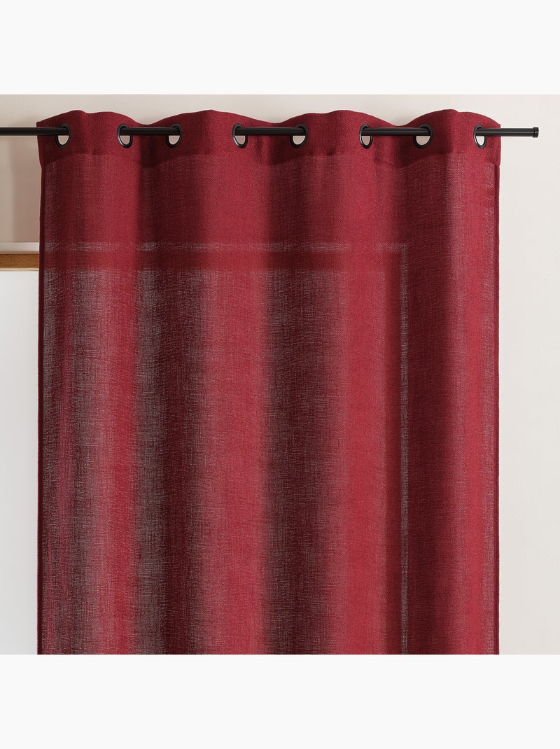 Cortinado liso opaco com ilhós Bordô - Kiabi