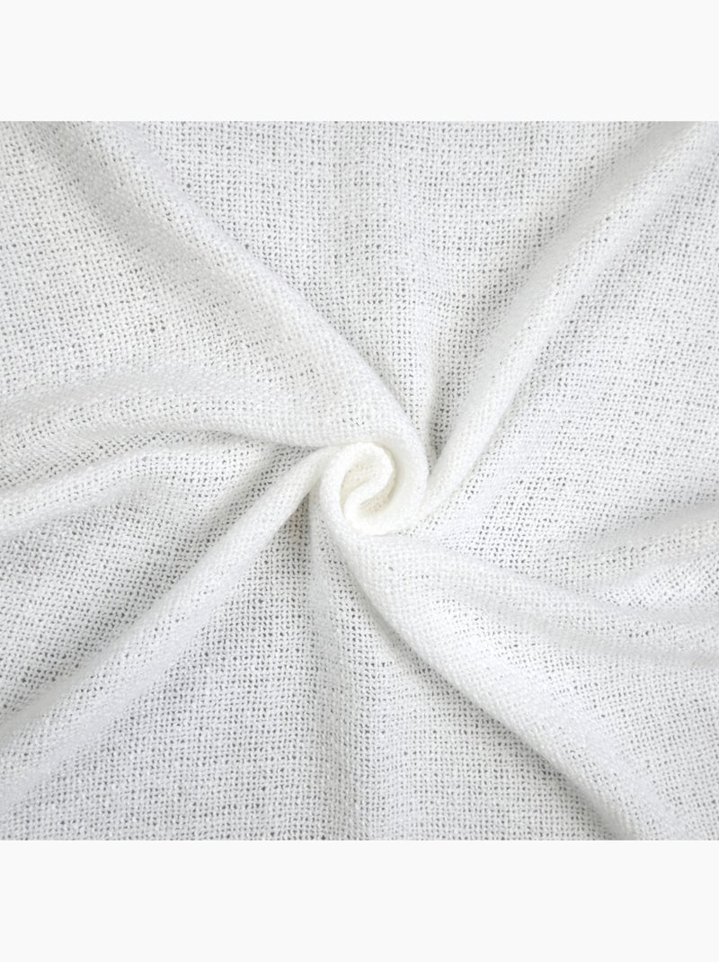 Cortinado liso opaco com ilhós Branco - Kiabi