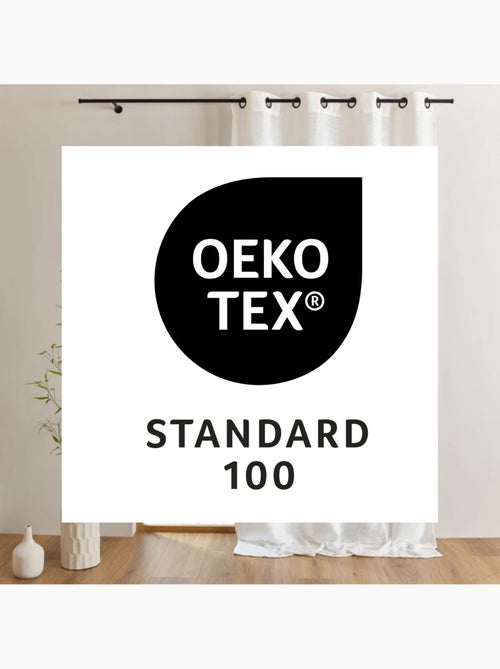 Cortinado liso opaco com ilhós - Kiabi