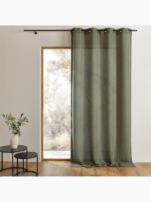 Cortinado liso opaco com ilhós - Kiabi