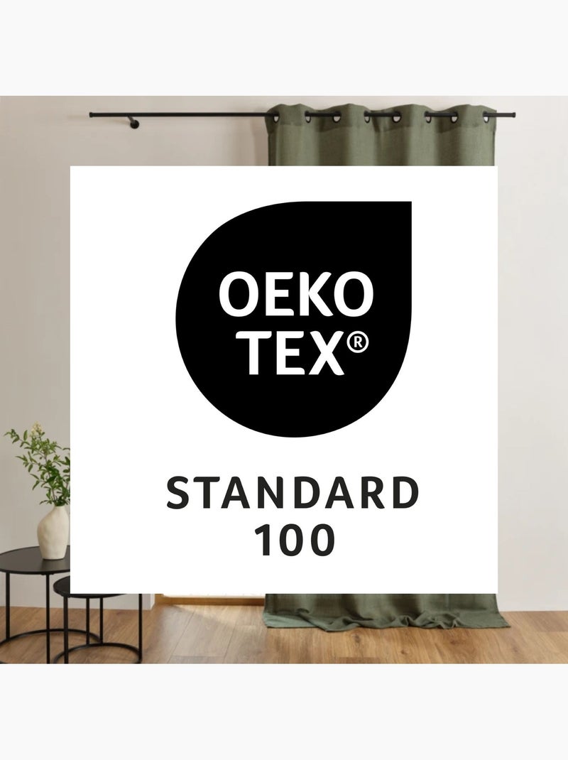 Cortinado liso opaco com ilhós Cáqui - Kiabi