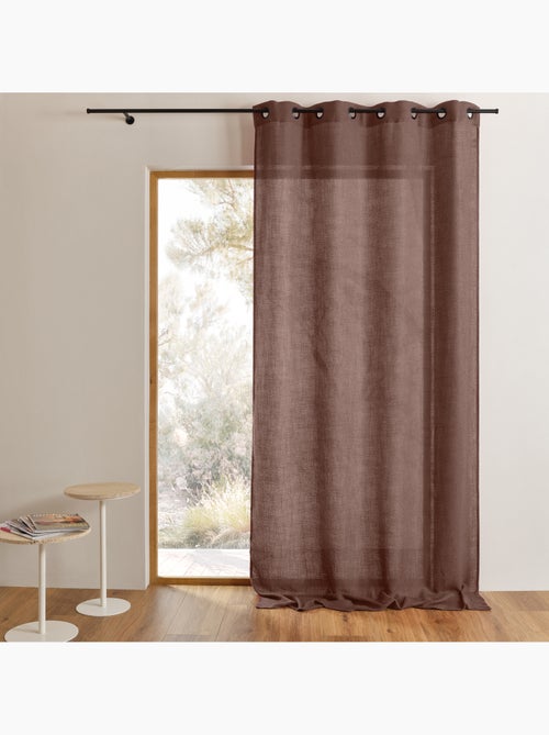 Cortinado liso opaco com ilhós - Kiabi