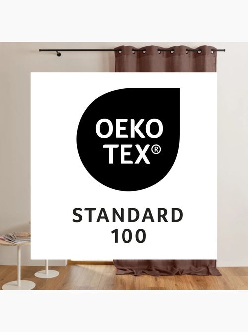 Cortinado liso opaco com ilhós - Kiabi