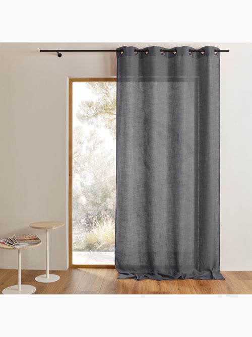 Cortinado liso opaco com ilhós - Kiabi