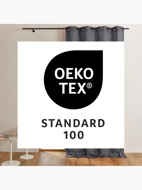 Cortinado liso opaco com ilhós - Kiabi