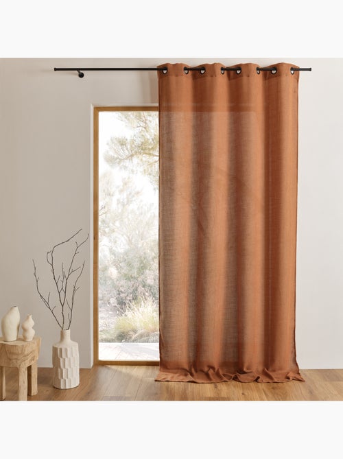 Cortinado liso opaco com ilhós - Kiabi
