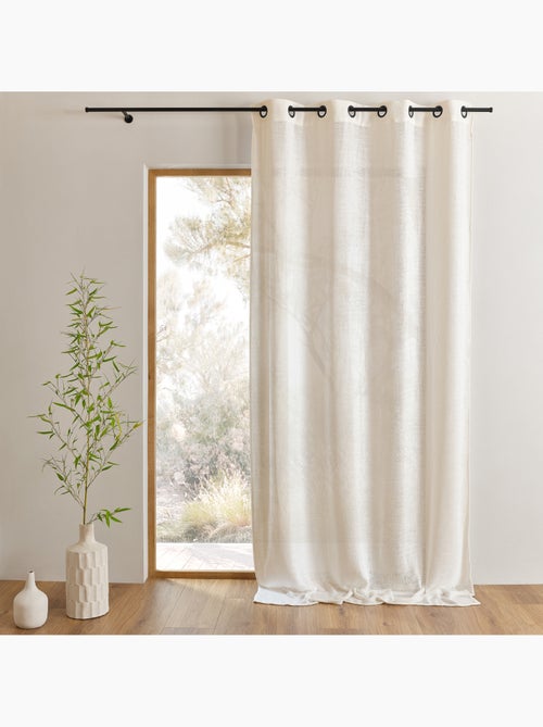Cortinado liso opaco com ilhós - Kiabi
