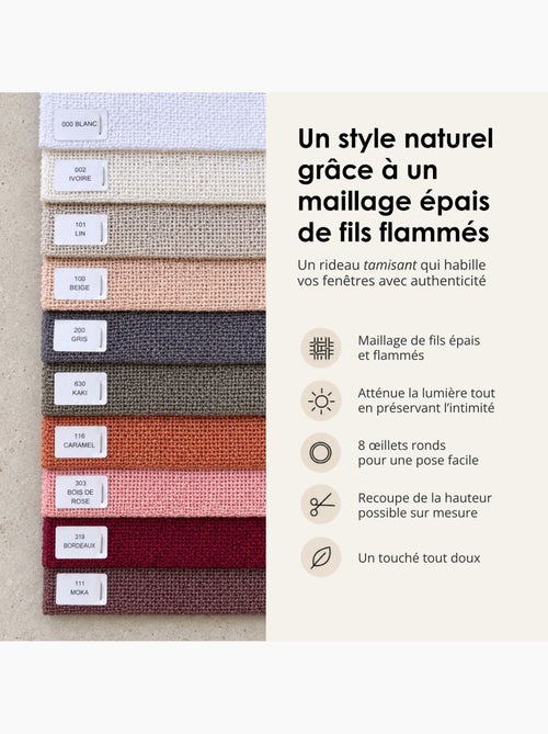 Cortinado liso opaco com ilhós - Kiabi