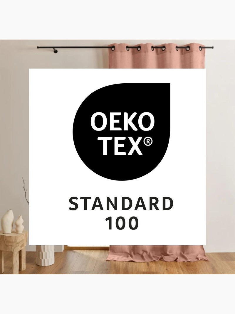 Cortinado liso opaco com ilhós Rosa velho - Kiabi