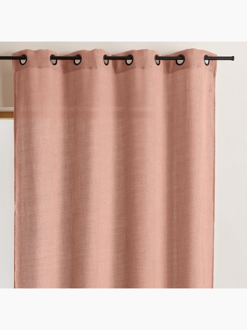 Cortinado liso opaco com ilhós Rosa velho - Kiabi