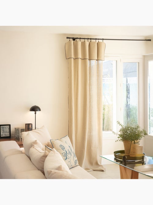 Cortinado opaco em linho lavado - Kiabi
