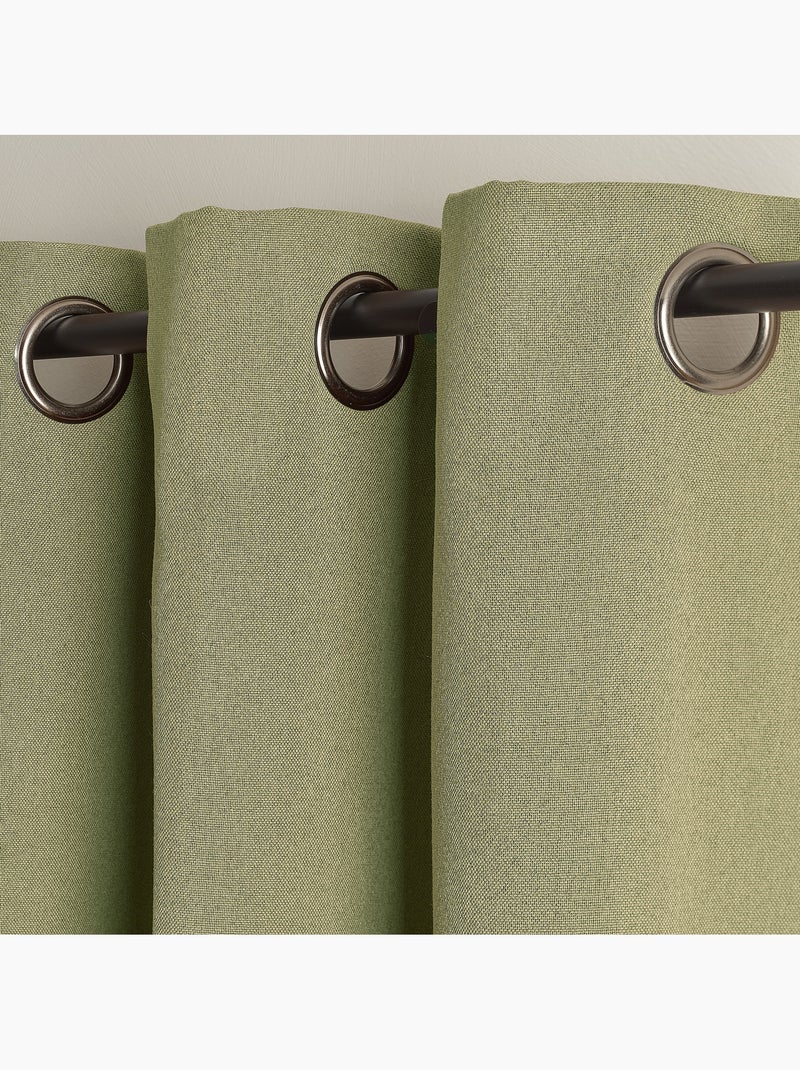 Cortinado térmico opaco com ilhós Verde oliva - Kiabi