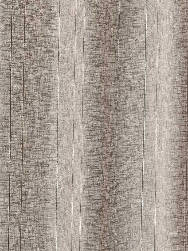 Cortinados lisos com riscas finas Bege escuro - Kiabi