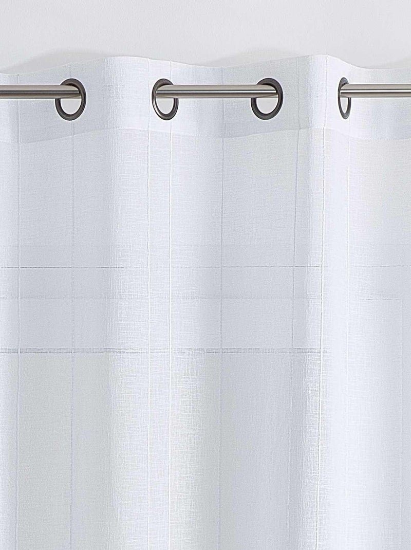 Cortinados lisos com riscas finas Branco - Kiabi