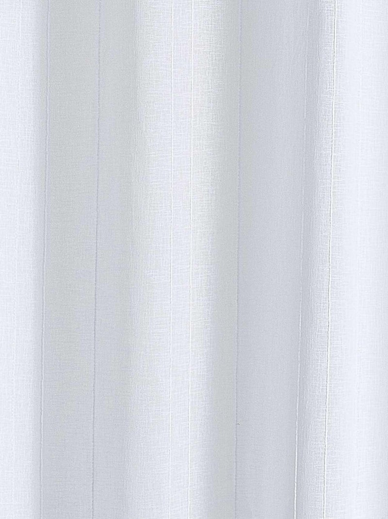 Cortinados lisos com riscas finas Branco - Kiabi