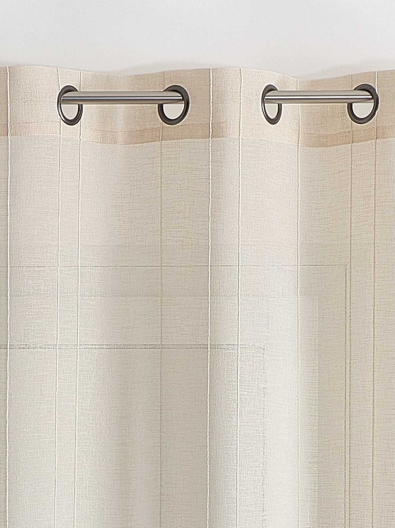 Cortinados lisos com riscas finas Madeira natural - Kiabi