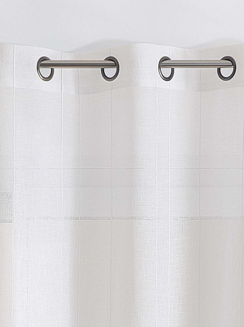 Cortinados lisos com riscas finas Marfim - Kiabi