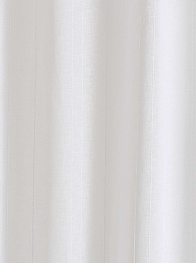 Cortinados lisos com riscas finas Marfim - Kiabi
