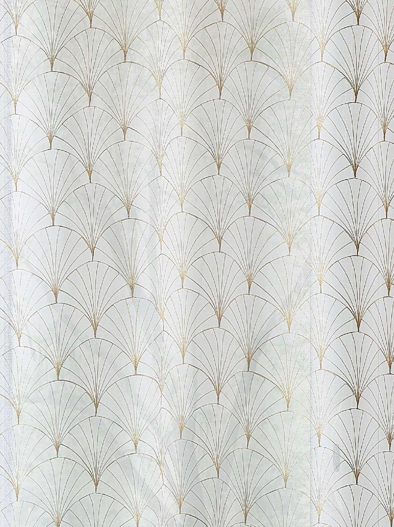 Cortinas bordadas art deco Bege - Kiabi
